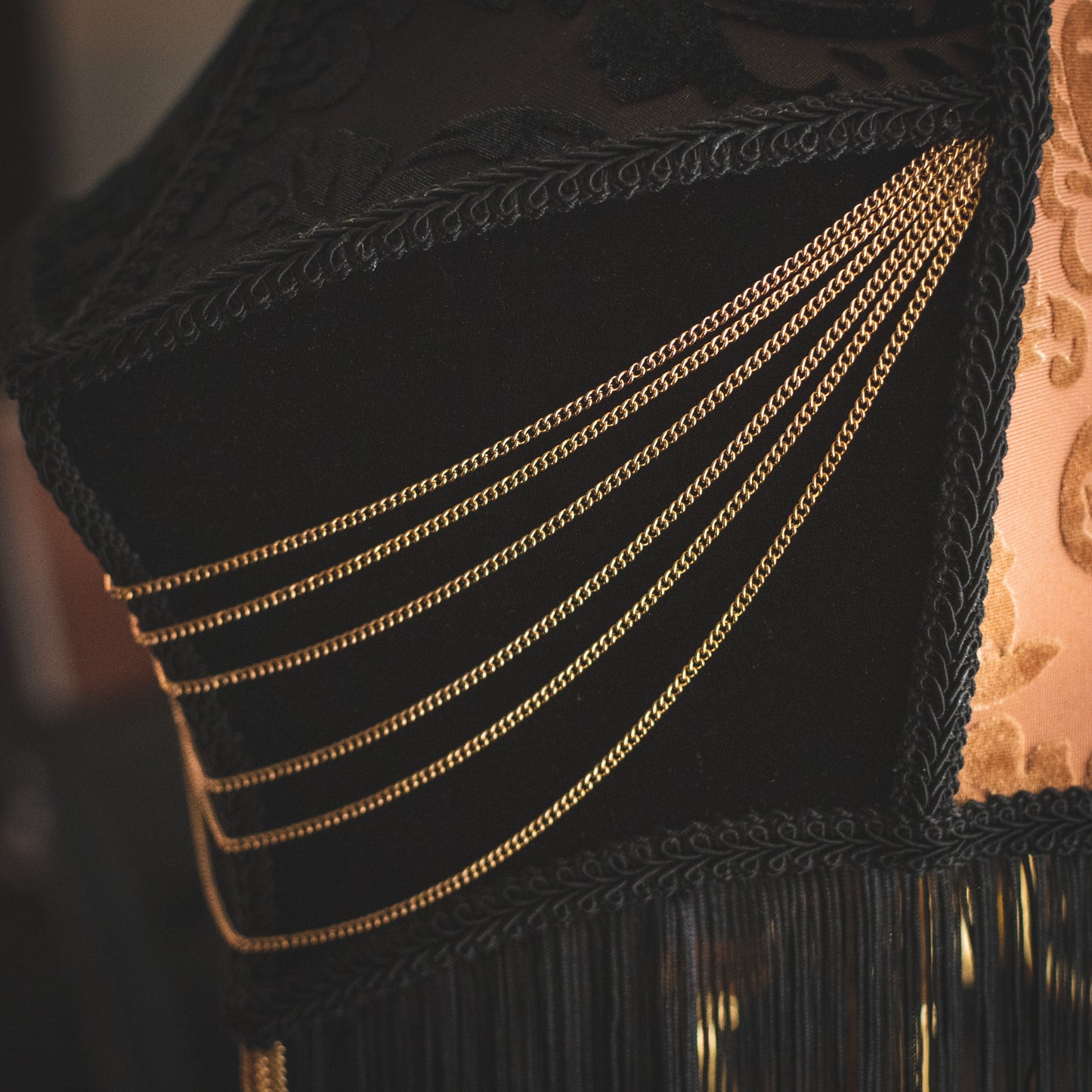 Custom Damask Velvet Lampshade