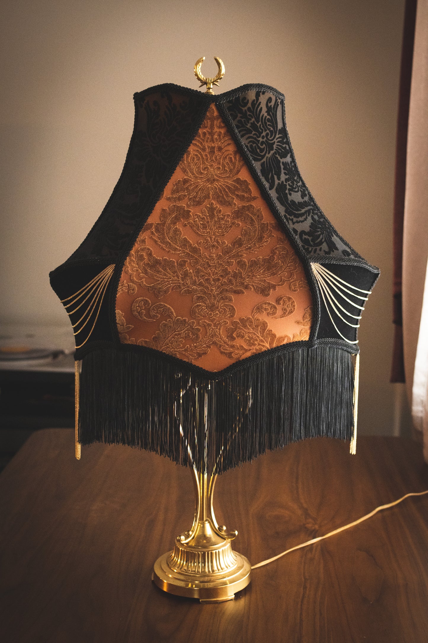 Custom Damask Velvet Lampshade