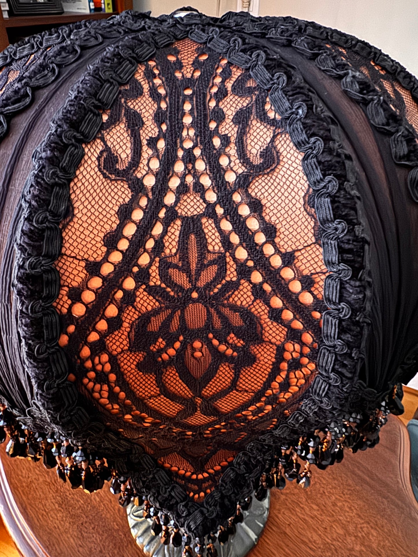 Black Lace and Copper Color Lampshade